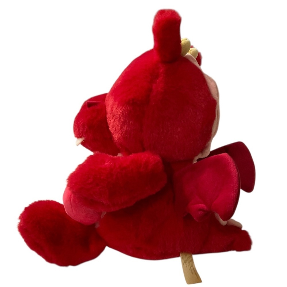 Red Dragon Plush Stuffed Animal with Heart 11” - Picture 5 of 8